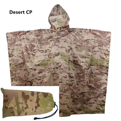 Camouflage Waterproof Poncho – Multifunctional Rain Cover for Camping & Hunting