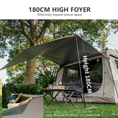 3-4 Person Automatic Cabin Camping Tent – Quick Setup, 150D Oxford, 2000-3000mm Waterproof