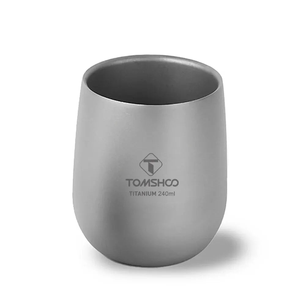 Double-Wall Insulated Titanium Camping Cup – 120ml & 240ml, Hot & Cold