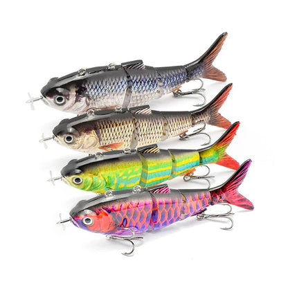 USB Rechargeable Electric Robotic Fishing Lure – 4-Segment Auto Swimbait, 90mm & 130mm