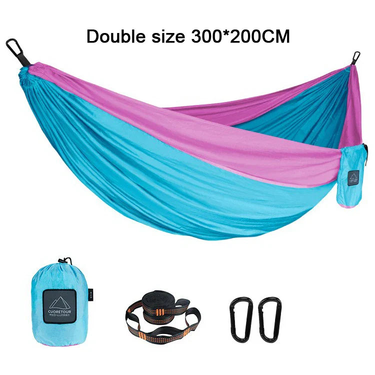Portable Camping Hammock – Lightweight Nylon Parachute Hammock for Outdoor & Garden