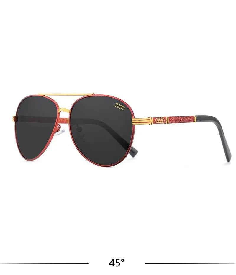 Audi UV400 Polarized AntiGlare Retro Flight Sunglasses Glasses for Motorcycle Classic FrogEye Outdoor Glasses Men Women 501