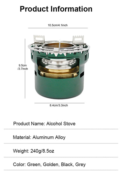 Camping Alcohol Stove with Storage Bag, High Power Windproof Bundled Burner for Backpack, Hiking, Picnic, Climbing