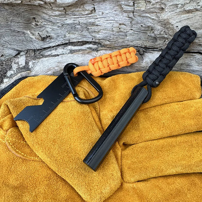 Magnesium Flint Rod Fire Starter Kit with Compass & Whistle – Camping Hiking Survival Tool