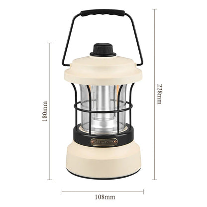 Retro Camping Lantern – USB Rechargeable Portable Tent Light for Camping & Outdoor Use