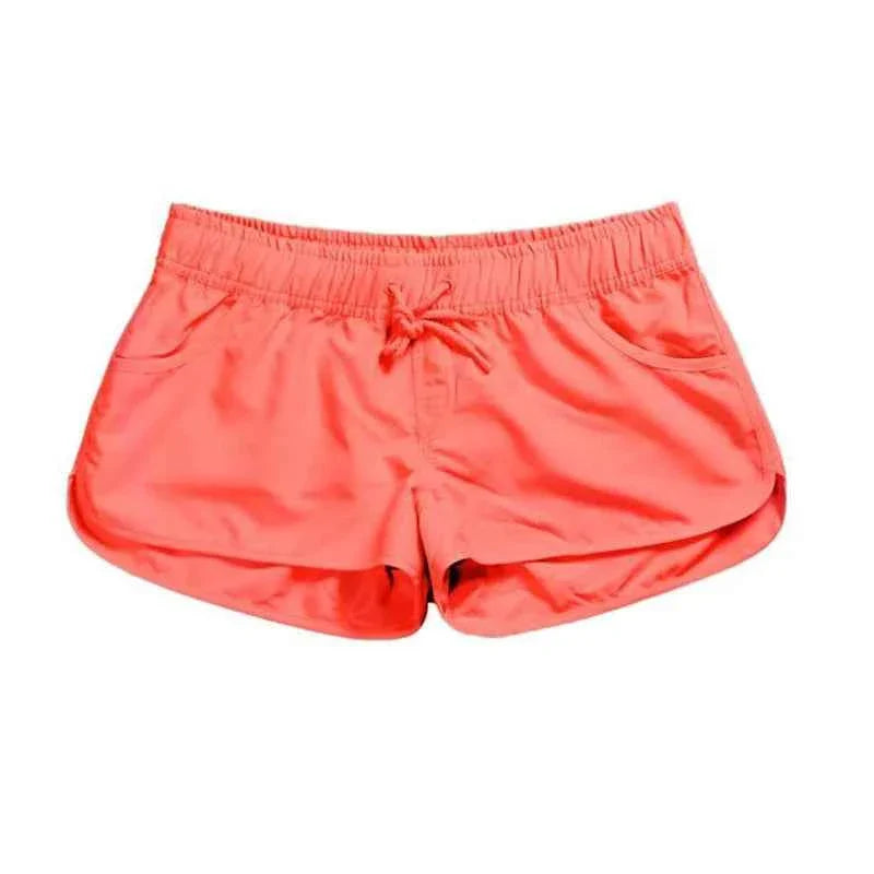 2025 Summer Women's Beach Shorts Quick Drying High Waist Tropical Printed Elastic Waist Swimming Shorts Breathable