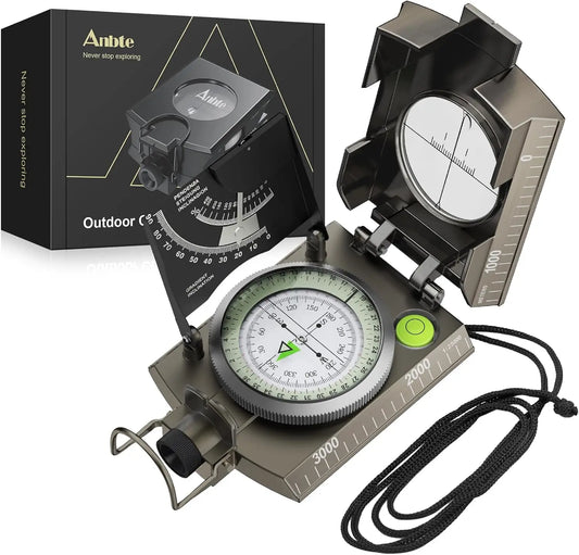 IP65 Waterproof Metal Compass with Clinometer – Precision Navigation for Camping, Hunting & Hiking