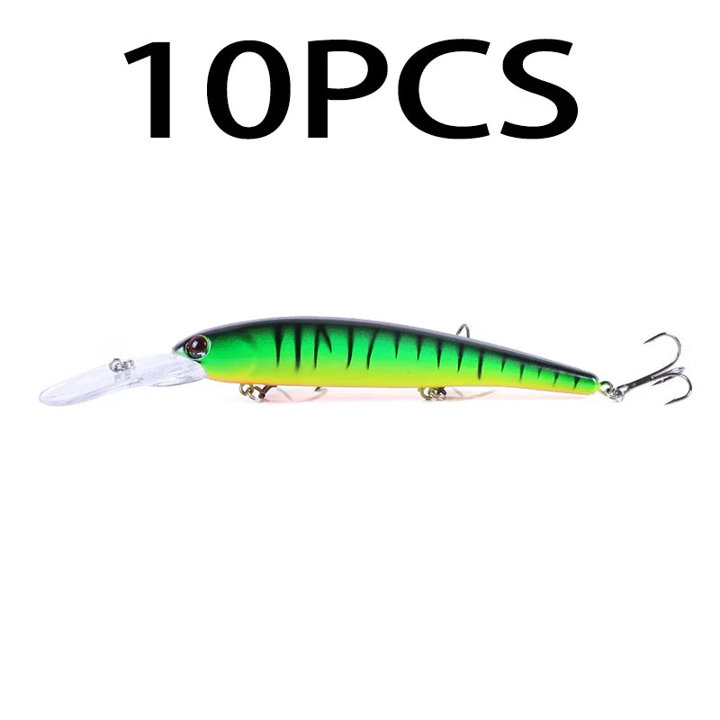 Deep Diving Minnow Wobbler Lure – 16.5cm, 21g, 2.5-4.5m Depth, Bass Pike Perch, 3 Colors