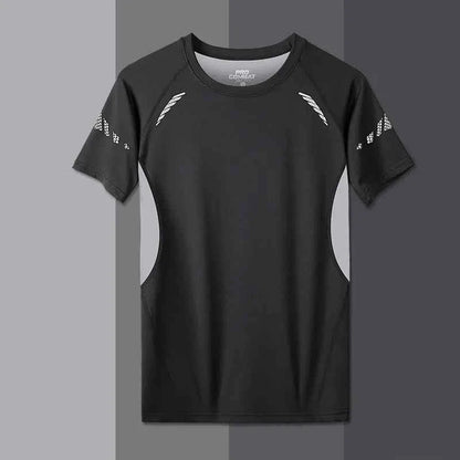 Men's Ice Silk Sun Protection Swim Top – Short Sleeve Summer Rashguard