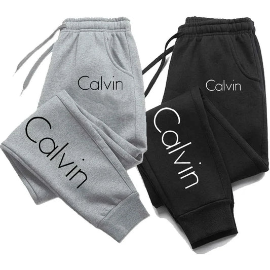 Casual Printed Sports Running Trousers Men Women Autumn Drawstring Long Pants Fitness Solid Sweatpants Unisex Gym Wear
