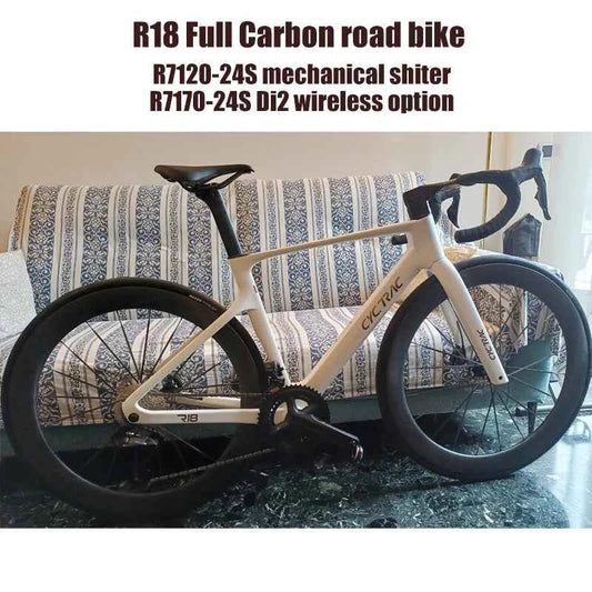 TWITTER R18 Full Carbon Road Bike – Shimano 105 24-Speed, Hydraulic Disc Brakes, 700C