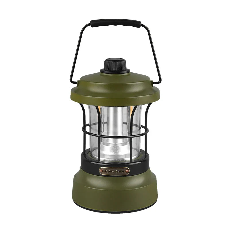 Retro Camping Lantern – USB Rechargeable Portable Tent Light for Camping & Outdoor Use