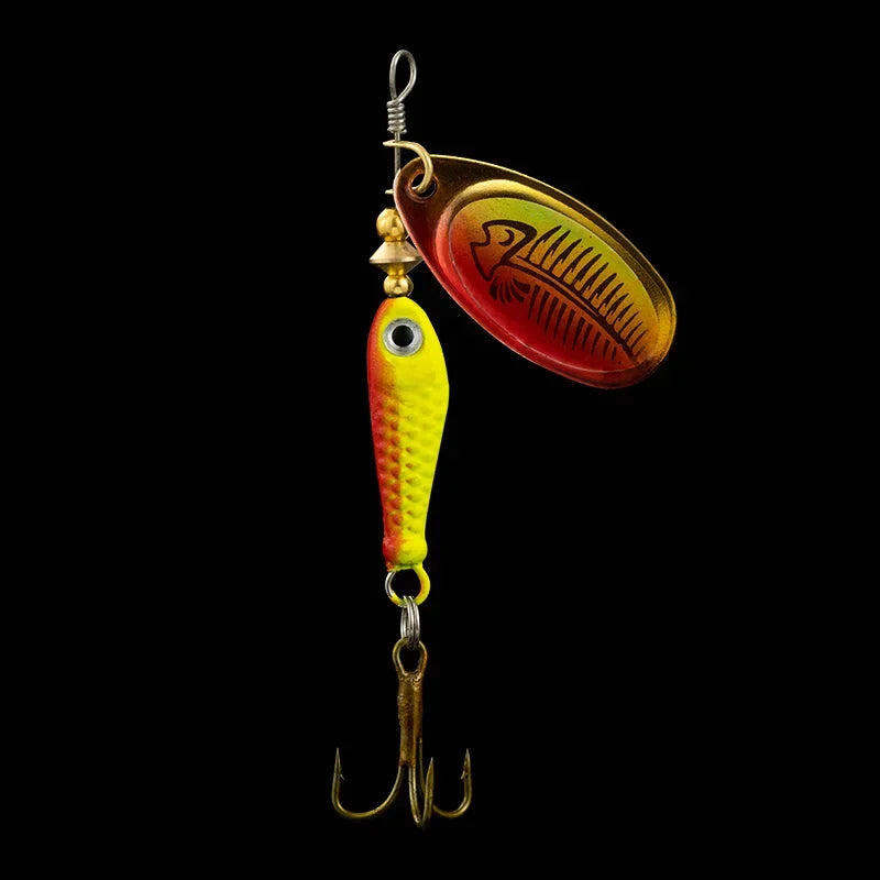 9g Rotating Spoon Fishing Lure – Metal Spinner with Triple Hook for Bass & Carp