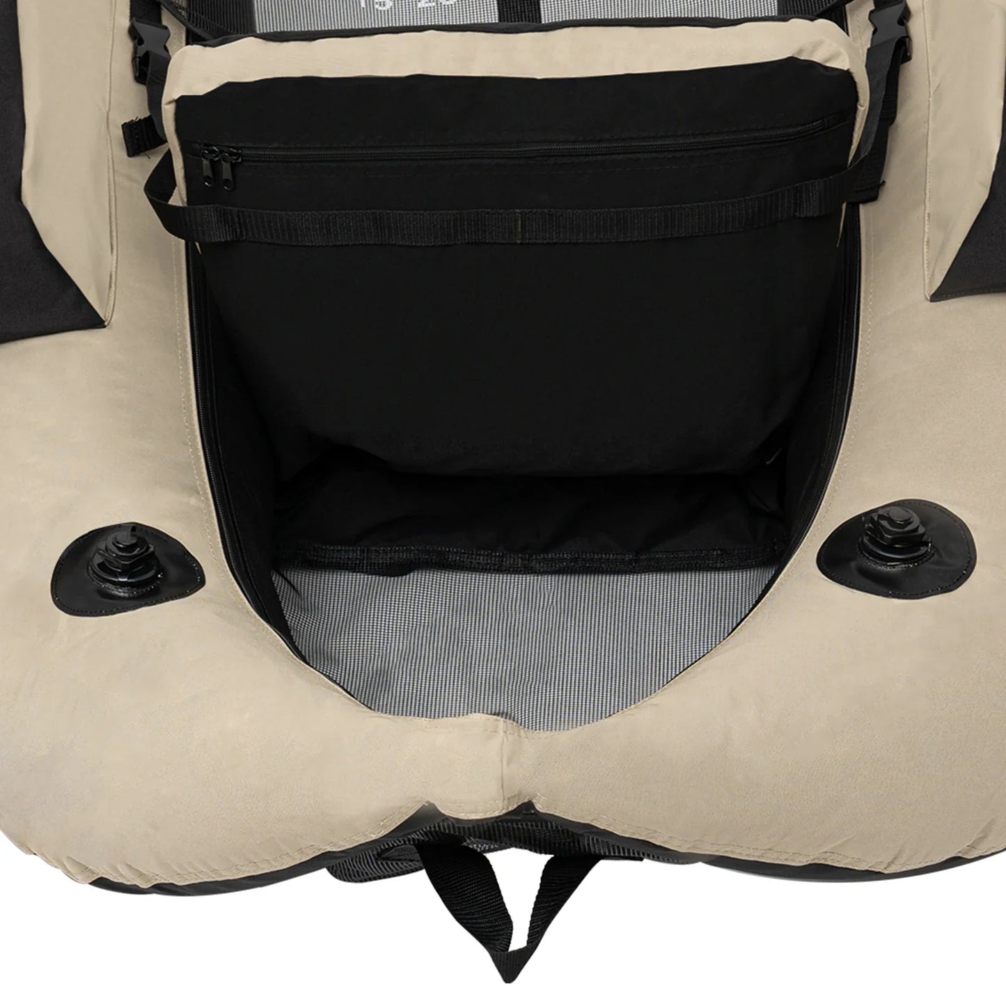 Outdoor Inflatable Fishing Boat Khaki Portable Fishing Raft 286.6LBS Load 90-180° Adjustable Backrest for Ocean/River Fishing