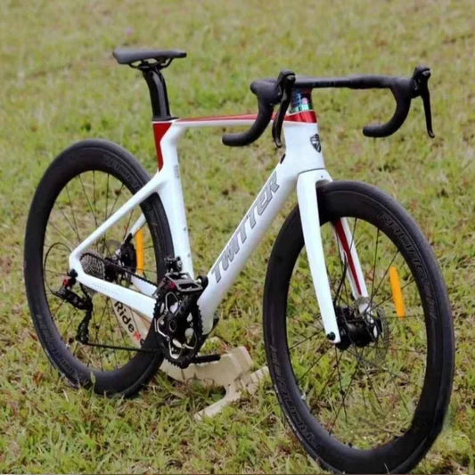 R5pro Carbon Fiber Road Bike 22/24 Speed Racing with Hydraulic Disc Brakes Available in 7 Sizes - 43.5/46/48/50/52/54/56