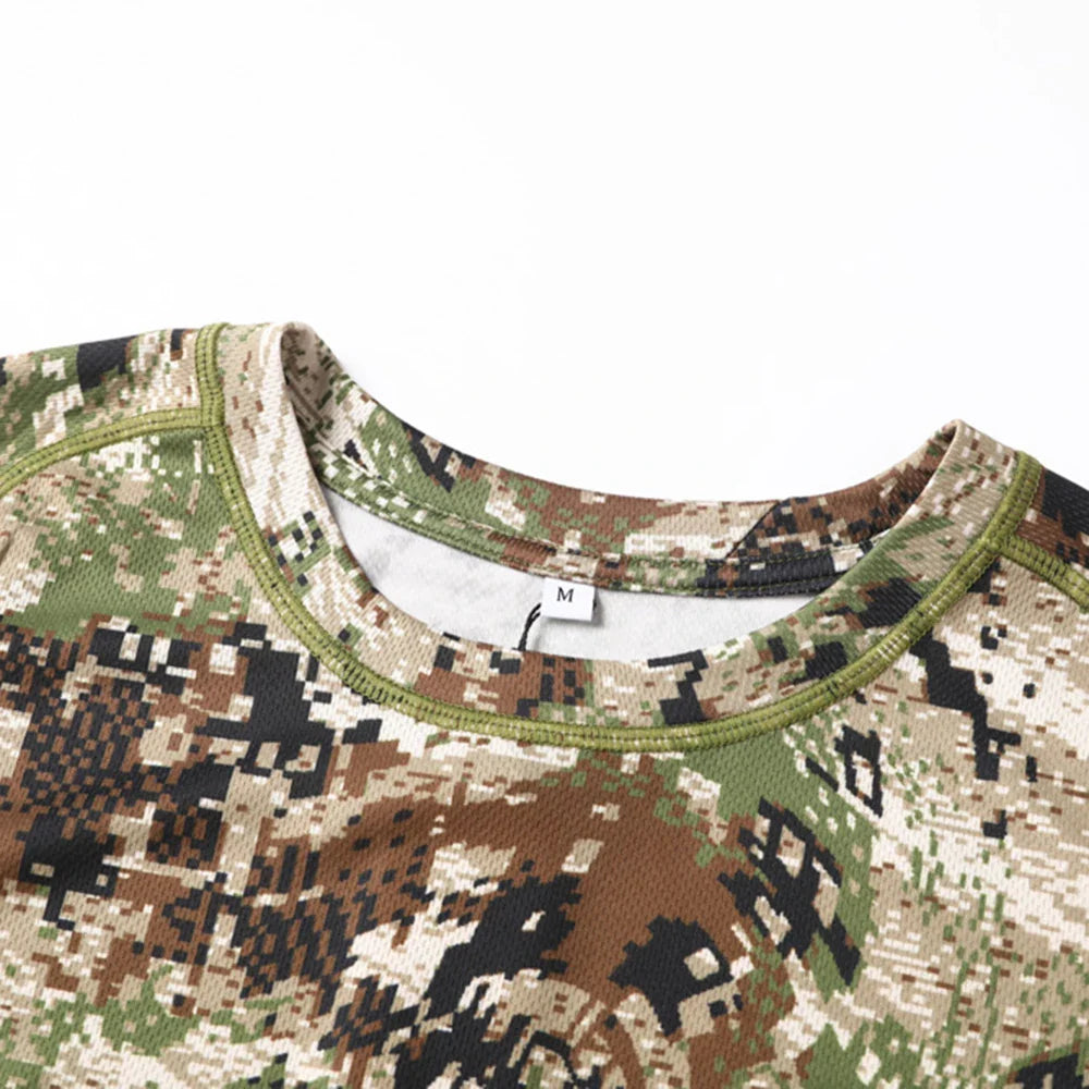 Men's Long Sleeve Camo Hunting & Fishing Pullover – Anti-Bacterial, Quick-Dry, Sizes M–XXXL