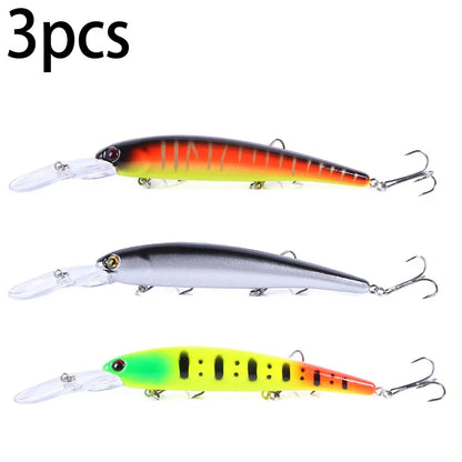Deep Diving Minnow Wobbler Lure – 16.5cm, 21g, 2.5-4.5m Depth, Bass Pike Perch, 3 Colors