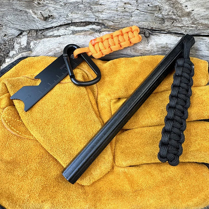Magnesium Flint Rod Fire Starter Kit with Compass & Whistle – Camping Hiking Survival Tool