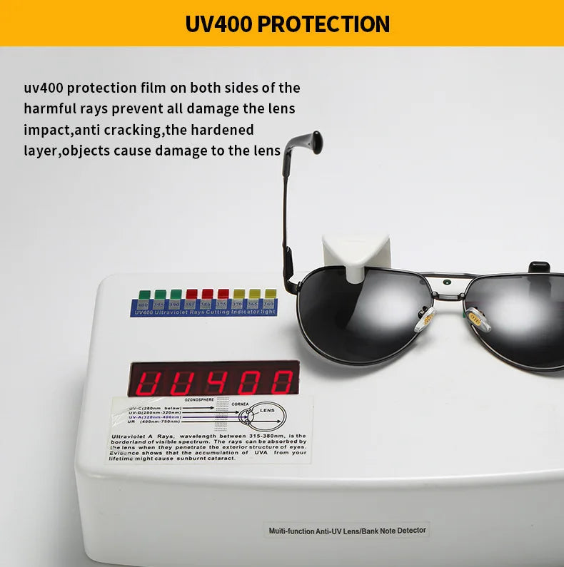 Polarized UV400 Driving Sunglasses for Men & Women — Square Frame, Auto Enthusiast Gift