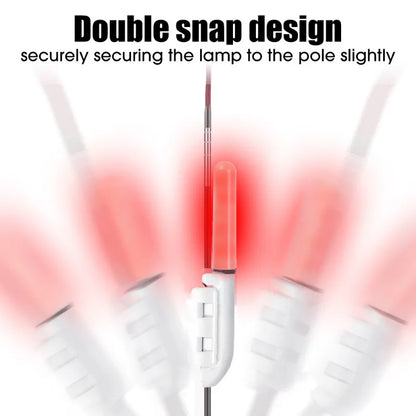 LED Snap-On Fishing Rod Bite Alarm Light – Night Fishing, Green/Red, 1–50 Pack