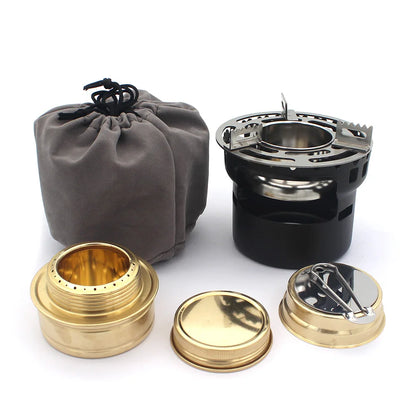 Camping Alcohol Stove with Storage Bag, High Power Windproof Bundled Burner for Backpack, Hiking, Picnic, Climbing