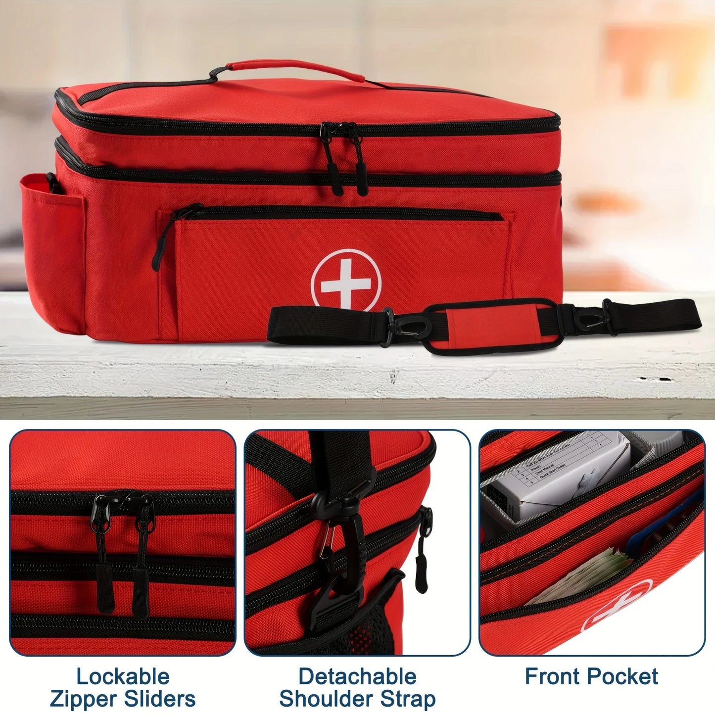 Portable Travel Medicine Storage Bag – Double-Layer Emergency Kit Organizer