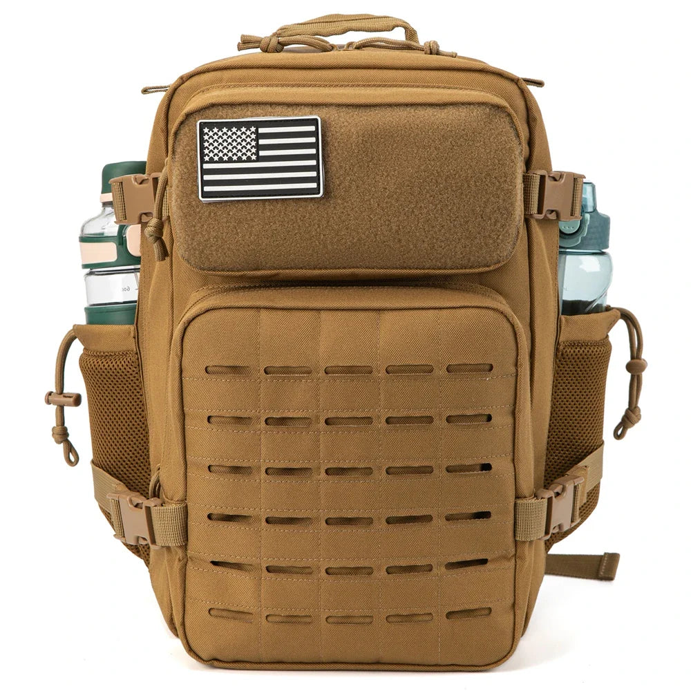 Men's Tactical Survival Backpack – Laser Cut MOLLE with Dual Cup Holders