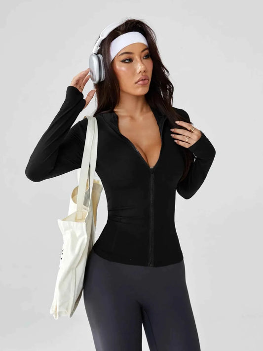 Women's New Slim-Fitting Yoga Jacket - Buttery-Soft Stretch Full-Zip Athletic Cardigan