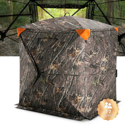 270° See-Through Ground Hunting Blind – 1-2 Person, Pop-Up, Waterproof, 55" or 58"
