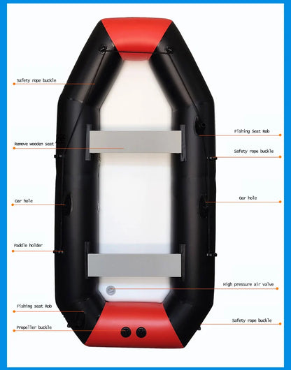 Inflatable Fishing Kayak – PVC Canoe Boat for 1–6 Persons (1.75–3.6m)