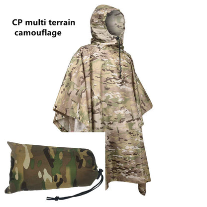 Camouflage Waterproof Poncho – Multifunctional Rain Cover for Camping & Hunting