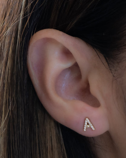 Pavé Initial Studs