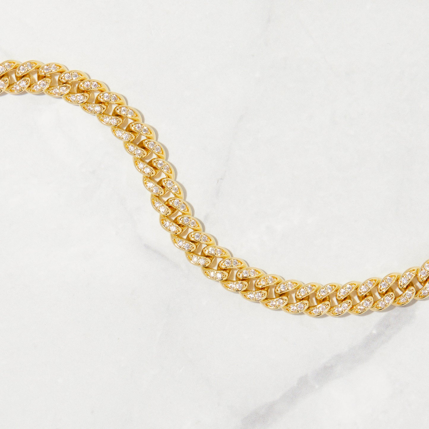 Pavé Curb Chain Anklet