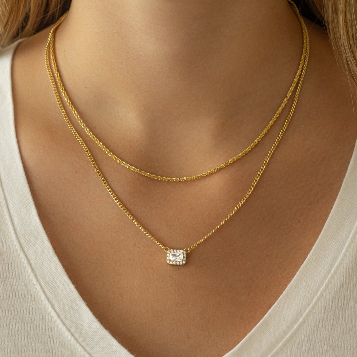 Diamond Cut Rope Chain Necklace