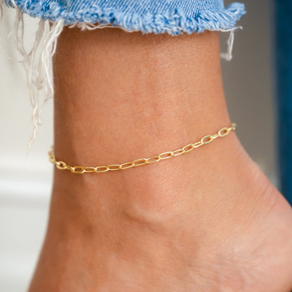 Small Paperclip Anklet