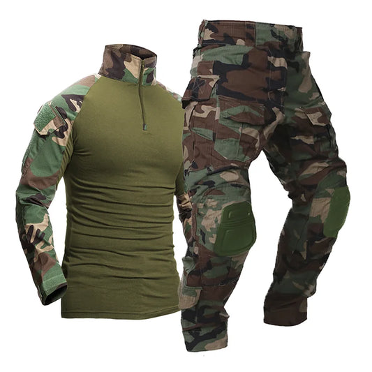 Men's Long Sleeve Camping & Hunting Clothing Set – Shirt & Pants