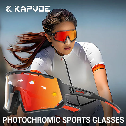 Kapvoe Photochromic Sunglasses for Men Cycling Glasses UV400 Sports Outdoor MTB Baseball Eyewear Women Sunglasses Cycling