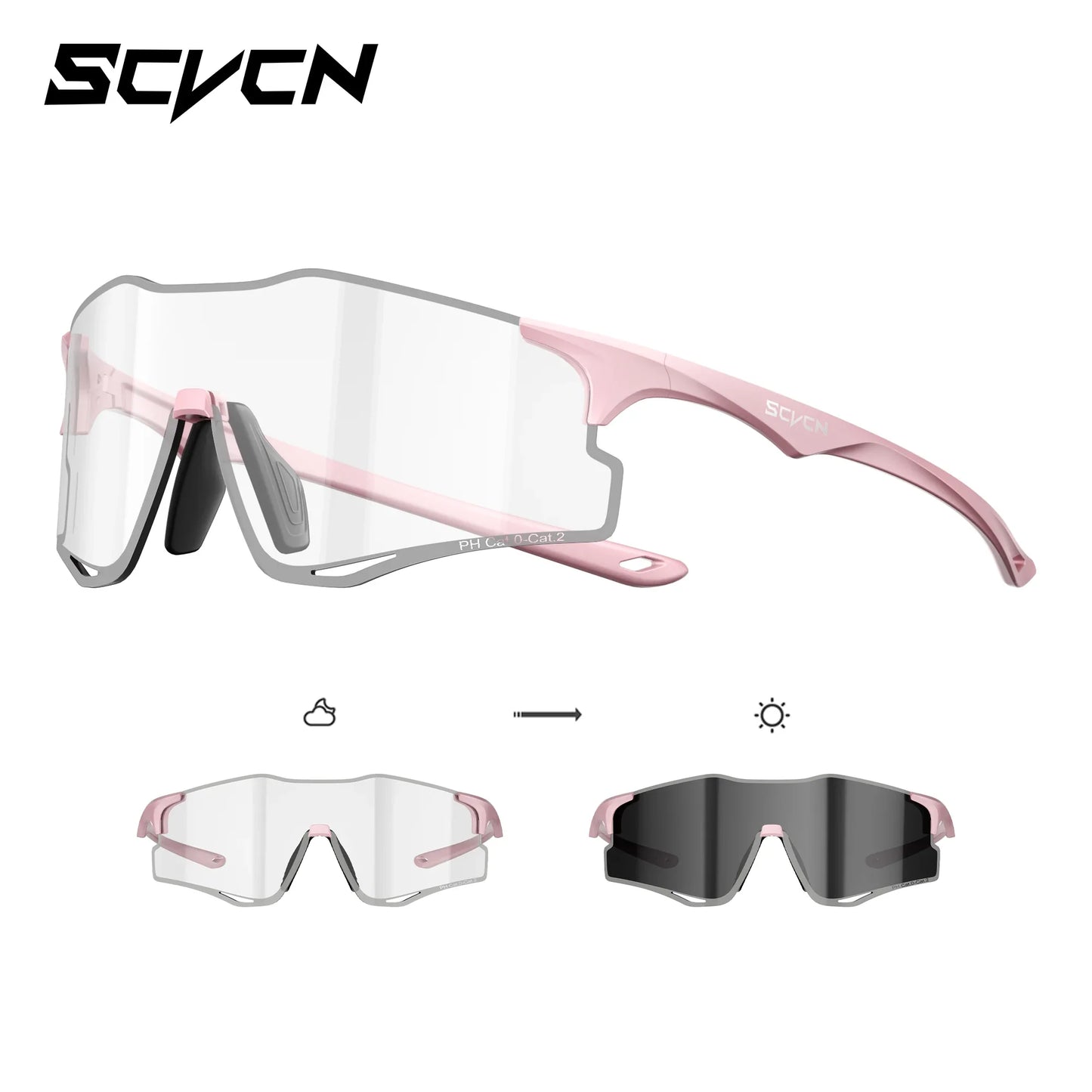 SCVCN Lightweight Running Sunglasses Cycling Glasses Photochromic UV400 for Men Cycling Road Bike Glasses Women Casual Hiking