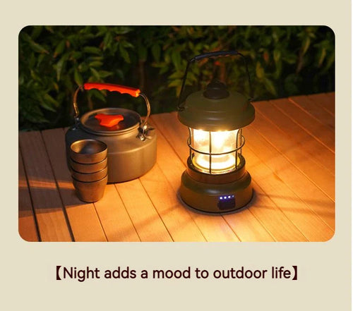 Retro Camping Lantern – USB Rechargeable Portable Tent Light for Camping & Outdoor Use
