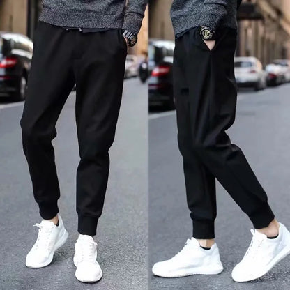Men's Casual Workwear Trousers High Waist Large Size Leisure Pants Cuffed Tactical Multi-Pocket Labor Protection Wear-Resistance