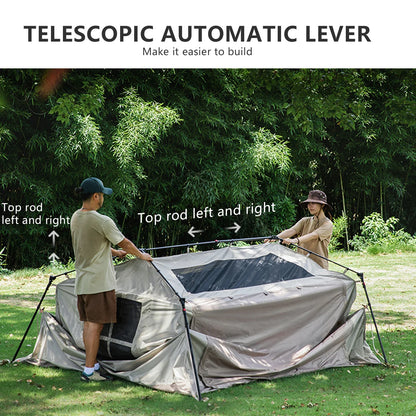 3-4 Person Automatic Cabin Camping Tent – Quick Setup, 150D Oxford, 2000-3000mm Waterproof