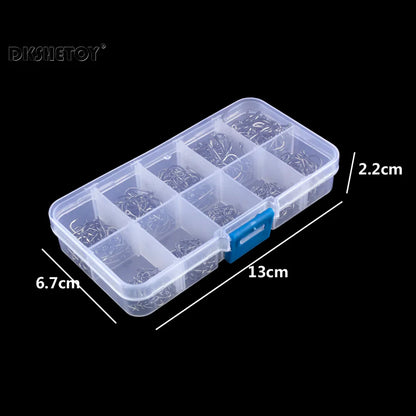 100-1000pcs Fish Hooks with barbed fishhook For Bait With Plastic Box Kit For Saltwater Freshwater fishing tools