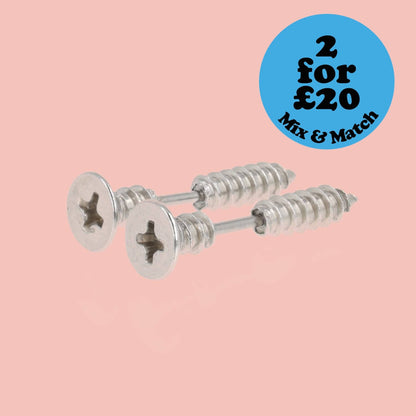 Silver Screw Earrings