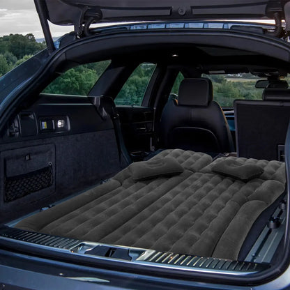 Universal Inflatable Car Bed Mattress Set w Air Pump Foldable Flocking Air Cushion for  Trunk Back Seat Camping Travel Sleeping