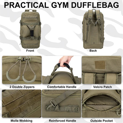 LQARMY Tactical Backpack – 30L 50L 80L Molle Hiking & Camping Duffel Bag