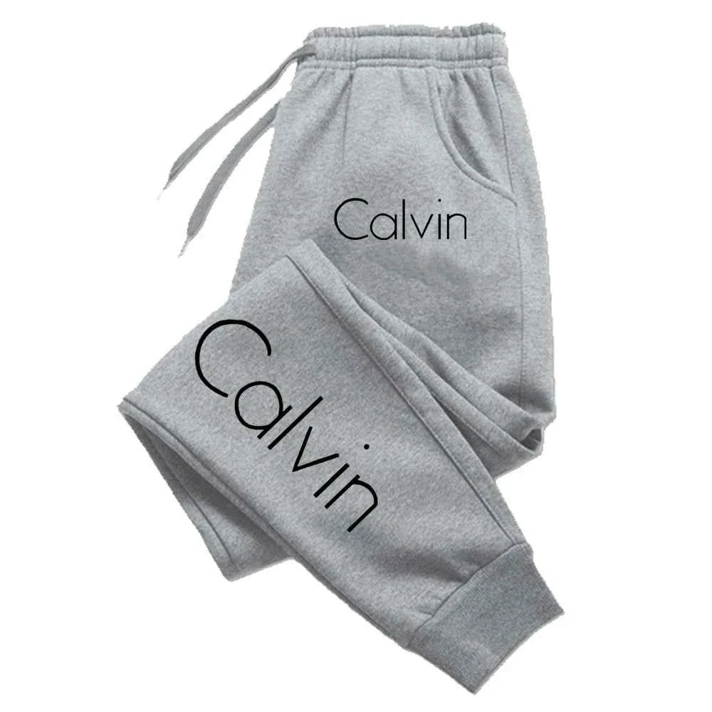 Casual Printed Sports Running Trousers Men Women Autumn Drawstring Long Pants Fitness Solid Sweatpants Unisex Gym Wear