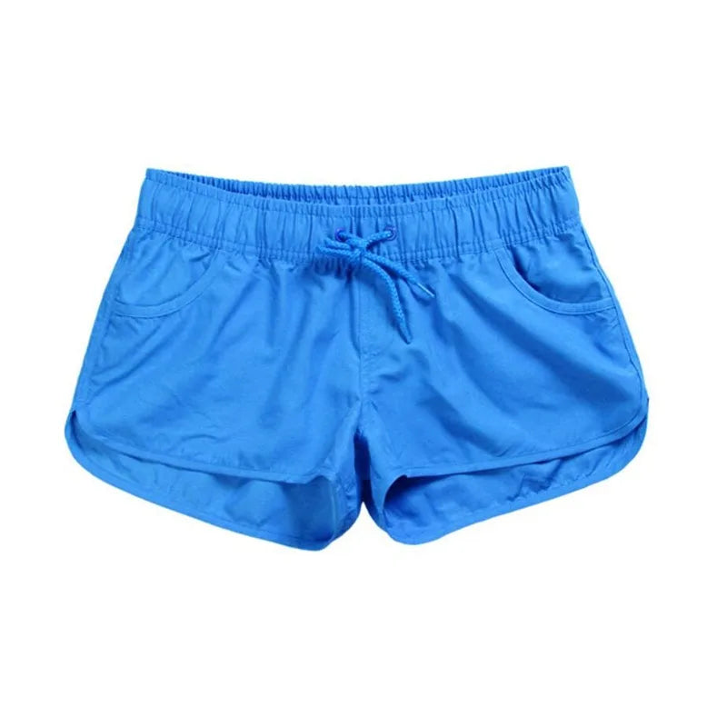 2025 Summer Women's Beach Shorts Quick Drying High Waist Tropical Printed Elastic Waist Swimming Shorts Breathable
