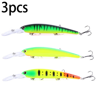 Deep Diving Minnow Wobbler Lure – 16.5cm, 21g, 2.5-4.5m Depth, Bass Pike Perch, 3 Colors