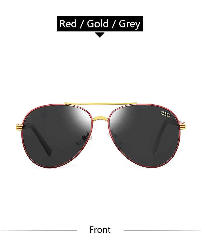 Audi UV400 Polarized AntiGlare Retro Flight Sunglasses Glasses for Motorcycle Classic FrogEye Outdoor Glasses Men Women 501