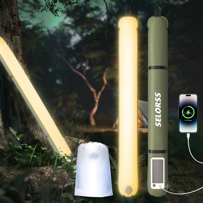 Solar Camping Lantern – Inflatable, IP66 Waterproof, 2000mAh, 3-30hr Runtime, 8 Variants